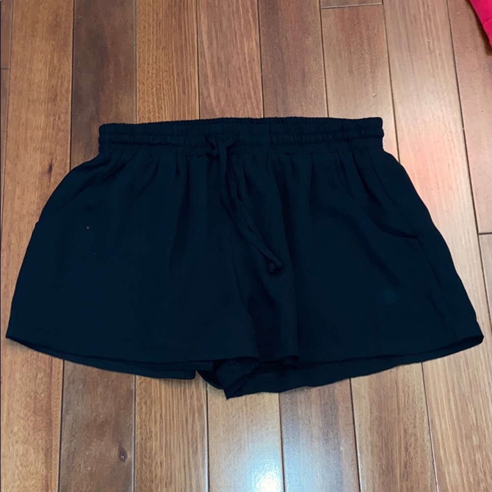 Blush Black Polyester Shorts; Size S